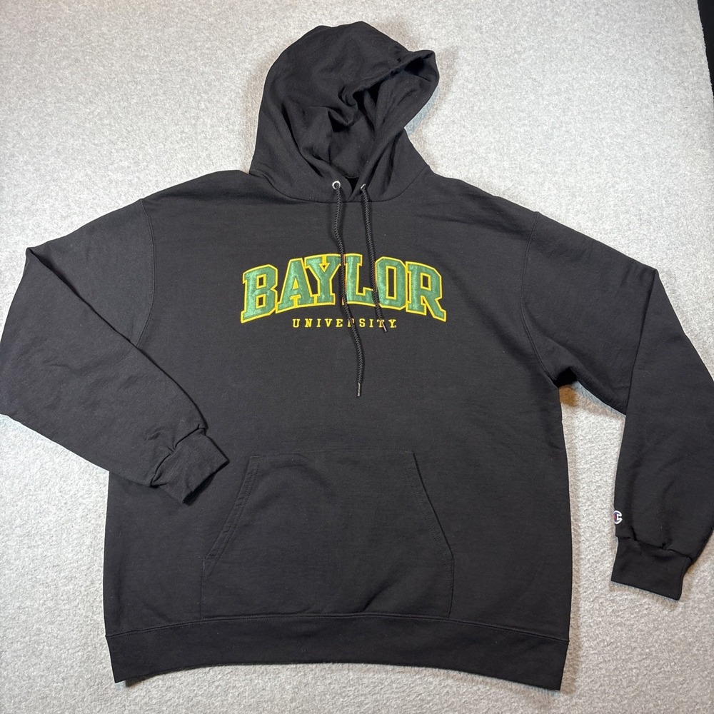 Champion Baylor University Black Men's Hoodie Sz XL NCAA College Sports